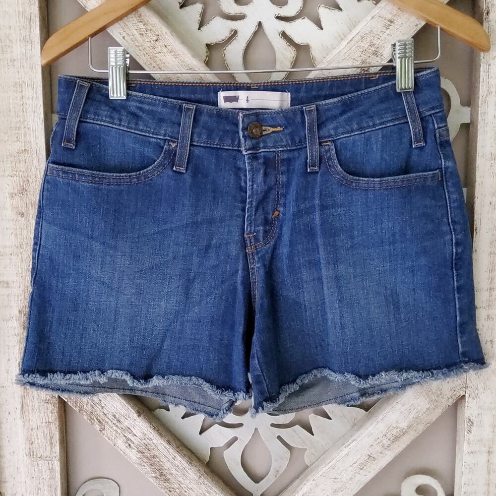 Levi's Women's Denim Jean Shorts with Frayed Hem